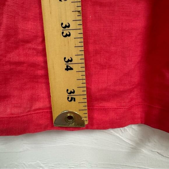 Saks Fifth Ave Pink Coral Linen Sleeveless Mini Dress Womens M Beachy Casual - Picture 6 of 10
